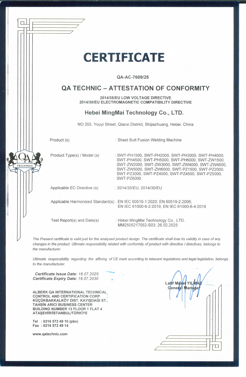Chiny Hebei Boda Plastic Technology Co., Ltd. Certyfikaty